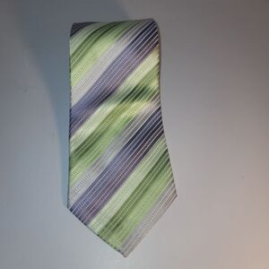 Giorgio Armani 100% Silk Designer NeckTie Purple Green Vintage Italy Wide 4"x58"
